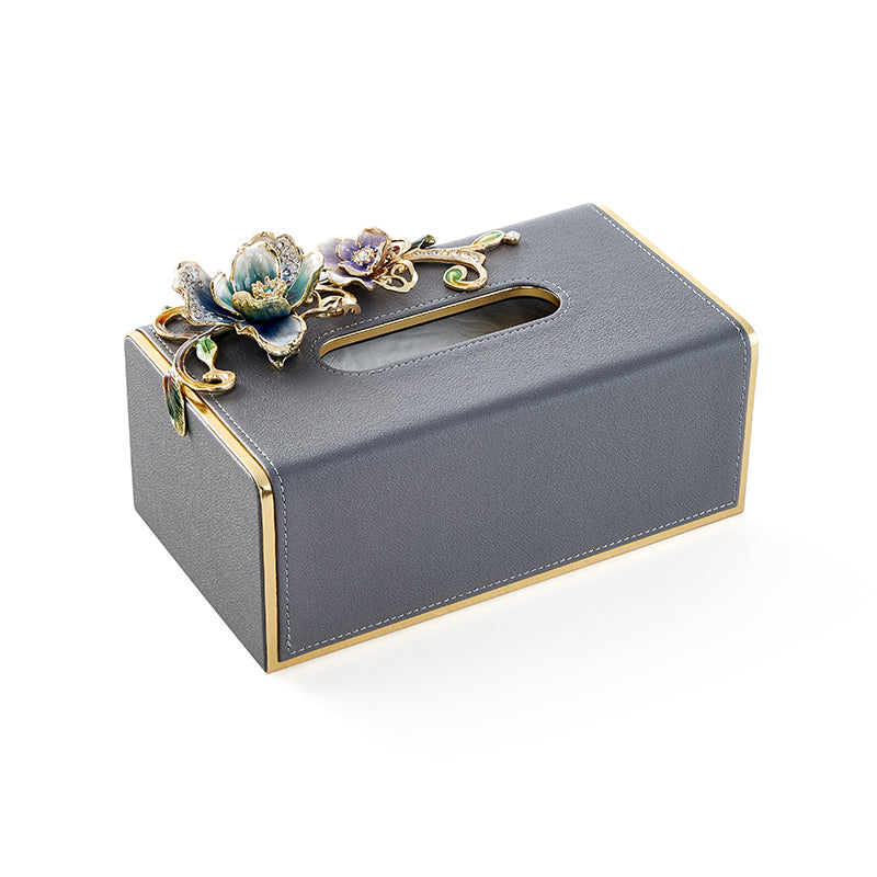 Charcoal Serenity Orchid Tissue Box