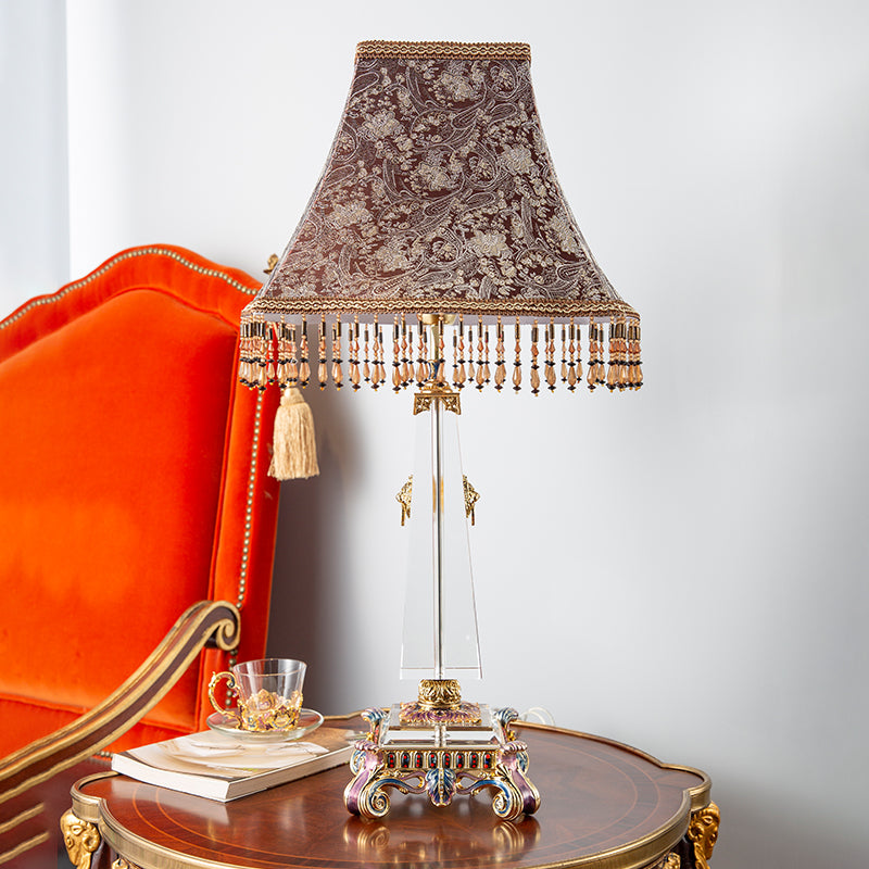 Baroque Silk Beaded Table Lamp