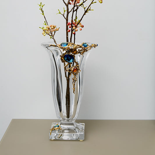 Sapphire Crest Crystal Vase