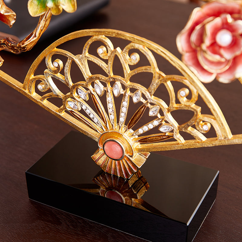 Imperial Golden Filigree "Royal Blossom" Fan
