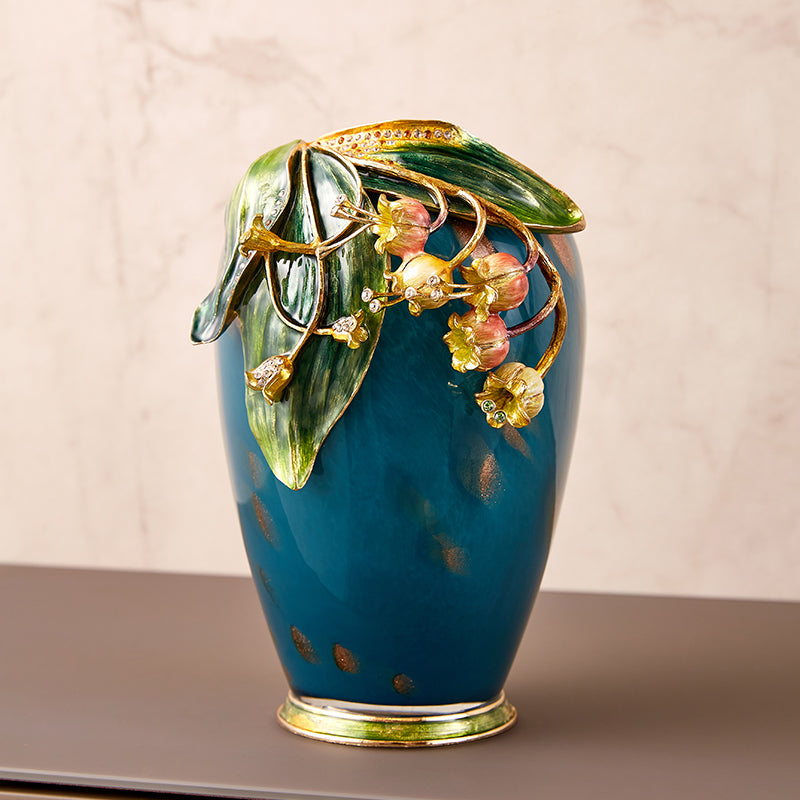 Azure Bloom "Spring Garland" Artisan Vase