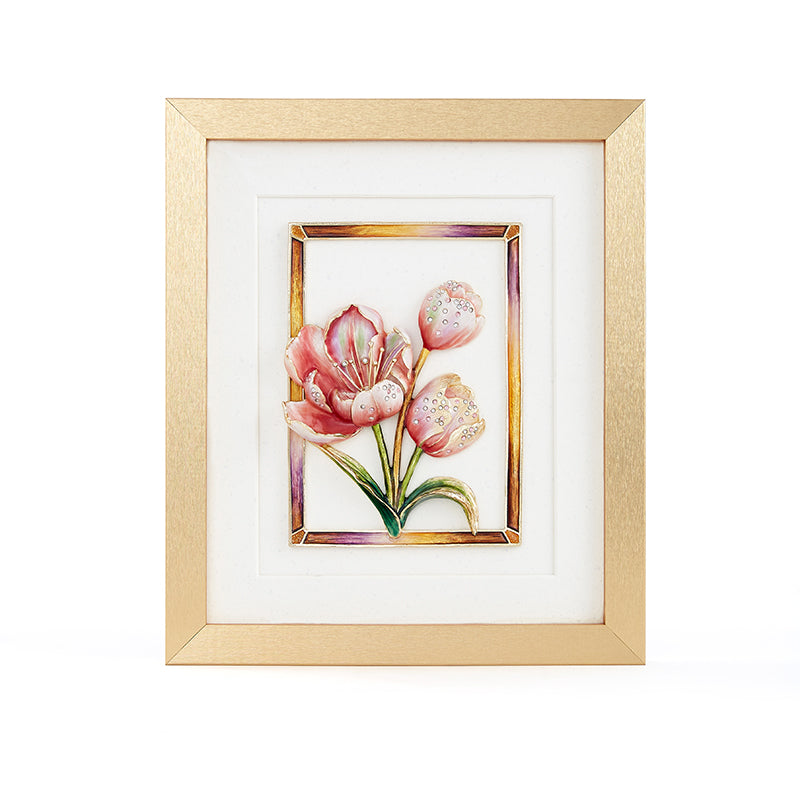إطار ملكي بلون زهرة التوليب المتوردة