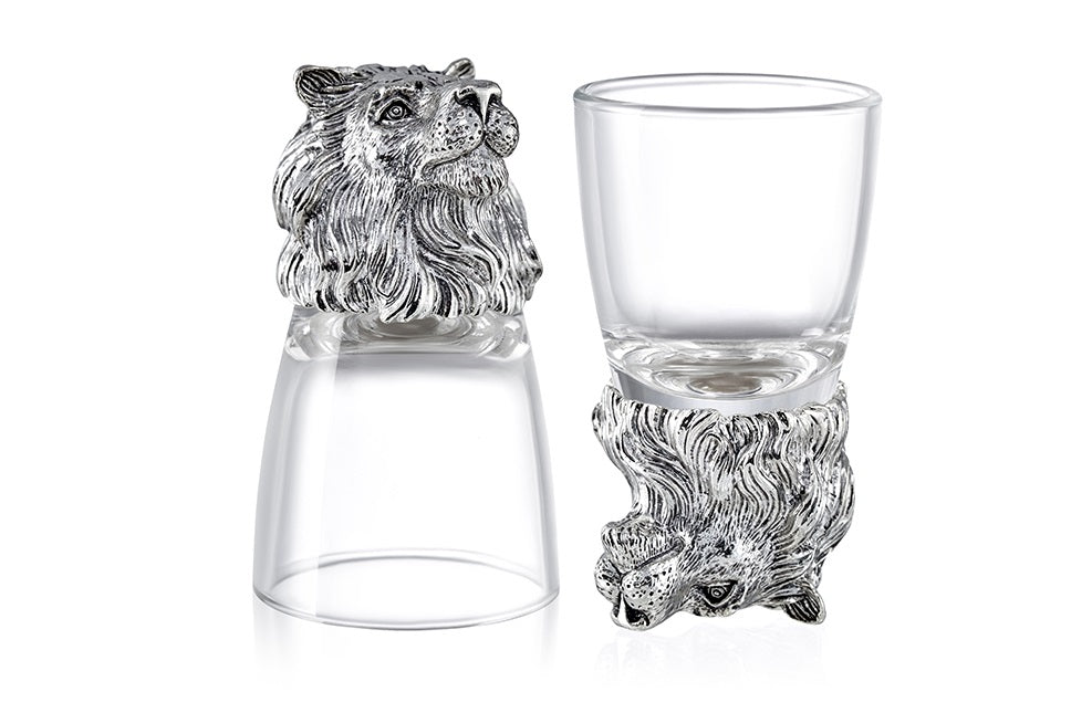 Silver Lion Shot Glass