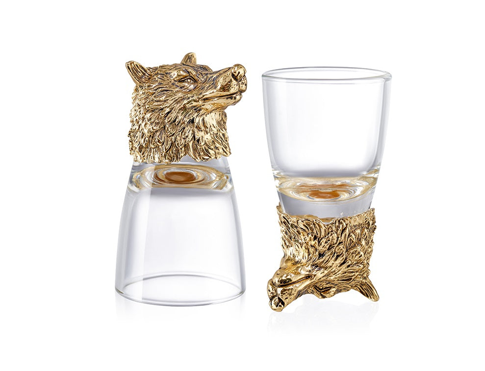 Golden Wolf Shot Glass