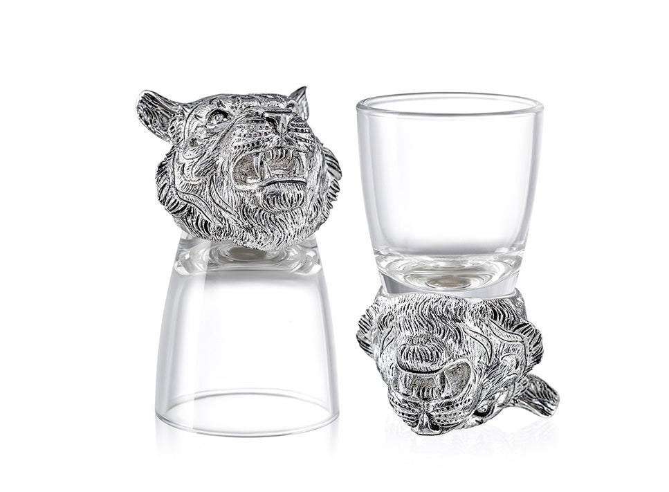 Silver Tiger Shot Glass