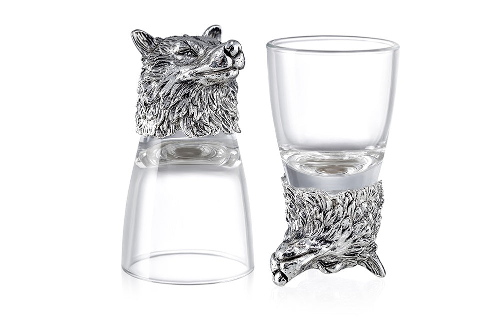 Silver Wolf Shot Glass