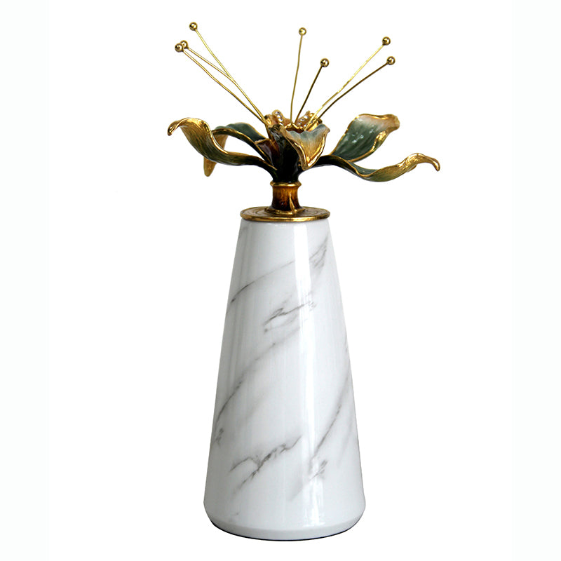Alabaster Sunburst Gilded Sculpture