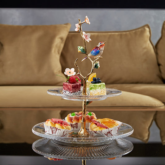 حامل الطيور المغردة الذهبية متعدد الطبقات