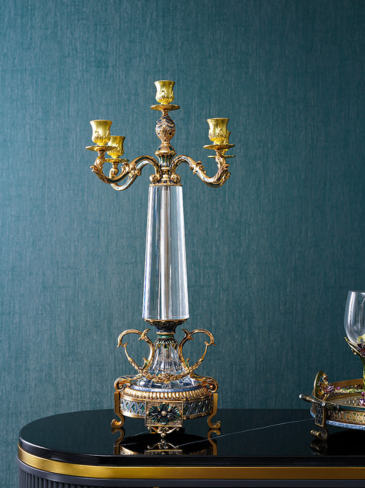 شمعدان إمبراطوري أزرق مذهب