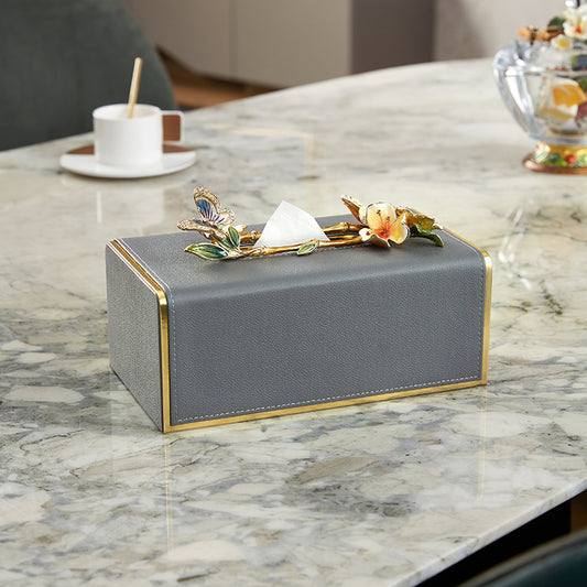 Charcoal Butterfly Whisper Tissue Box