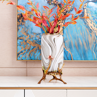 Marble Elegance Ceramic Vase