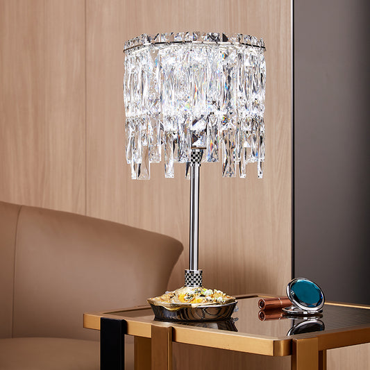 Azure Bloom Crystal Cascade Lamp
