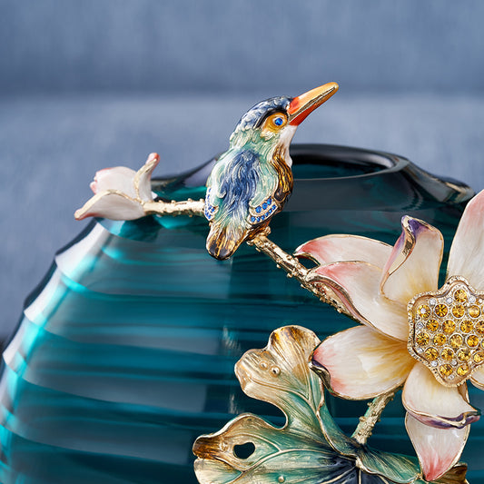 Teal Songbird Lotus Sanctuary