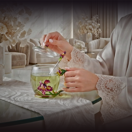 Pansy Garden Glass Teapot