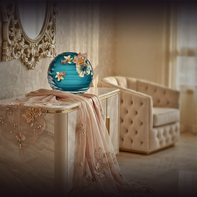Teal Serenity Lotus Sphere