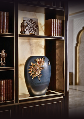 Midnight Bloom Ceramic Vase
