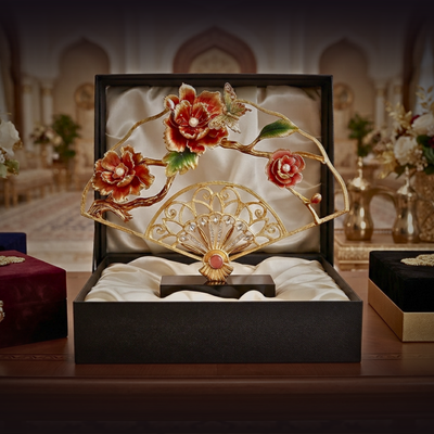 Imperial Golden Filigree "Royal Blossom" Fan
