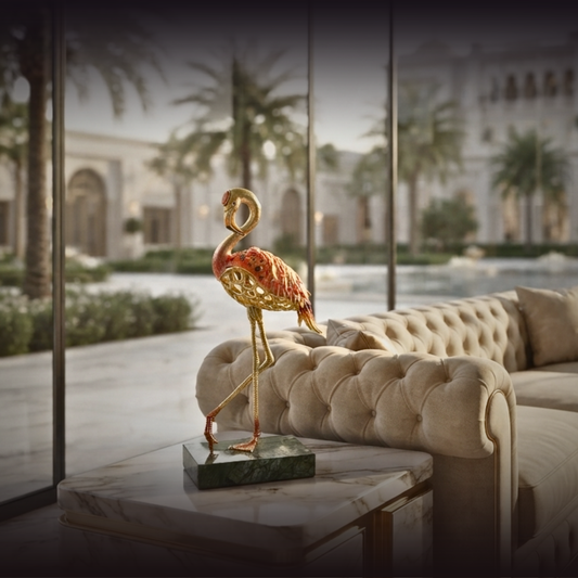 Imperial Flamingo Elegance Gilded Pair