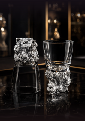 Silver Lion Shot Glass