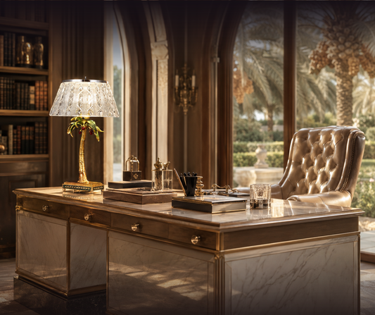 Gilded Palm Crystal Luminaire