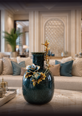 Emerald Orchid Ceramic Vase