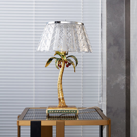 Gilded Palm Crystal Luminaire