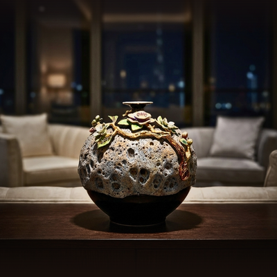 Midnight Lava Gilded Sphere