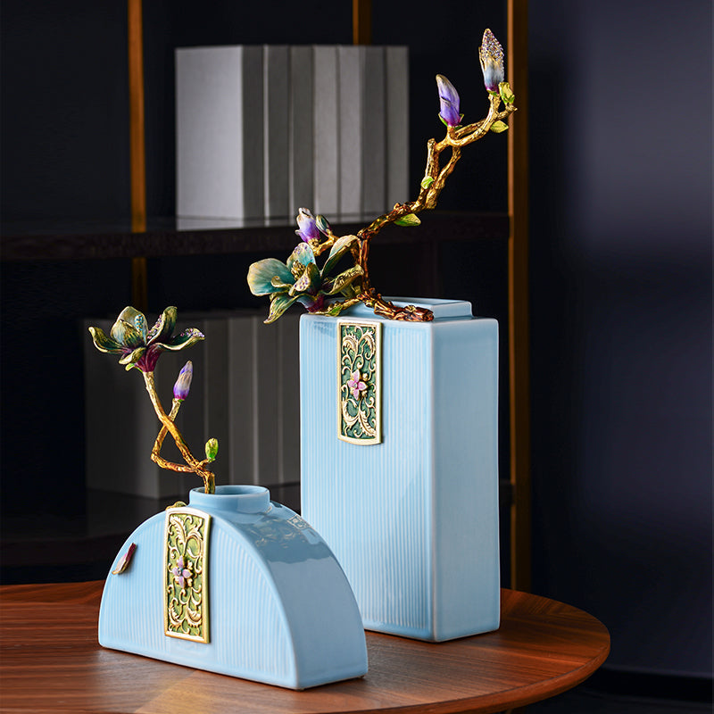 Blue Blossoms Vase