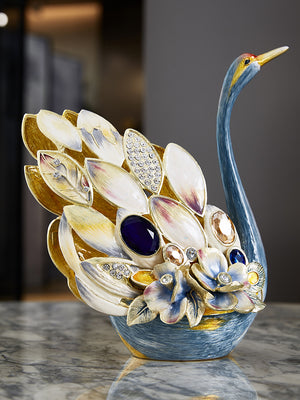 Celestial Blue Jeweled Swan