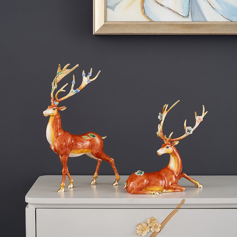 Radiant Amber Blossom Stag