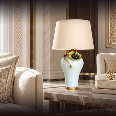 Emerald Petal Porcelain Luminaire