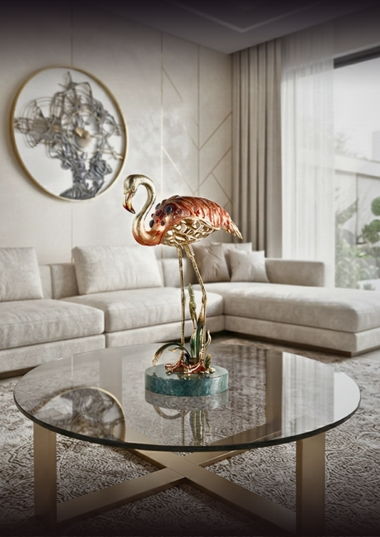 Gilded Flamingo Grace Artisan Sculpture