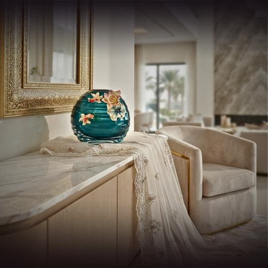 Teal Serenity Lotus Sphere