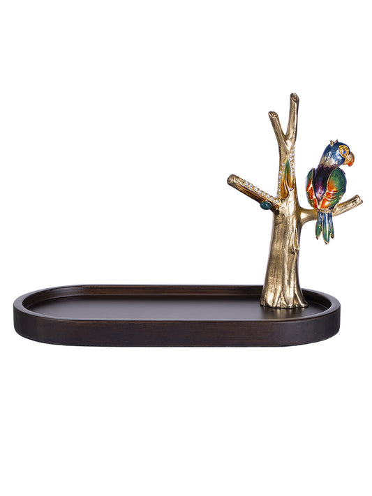 Tropical Parrot Gilded Valet Tray