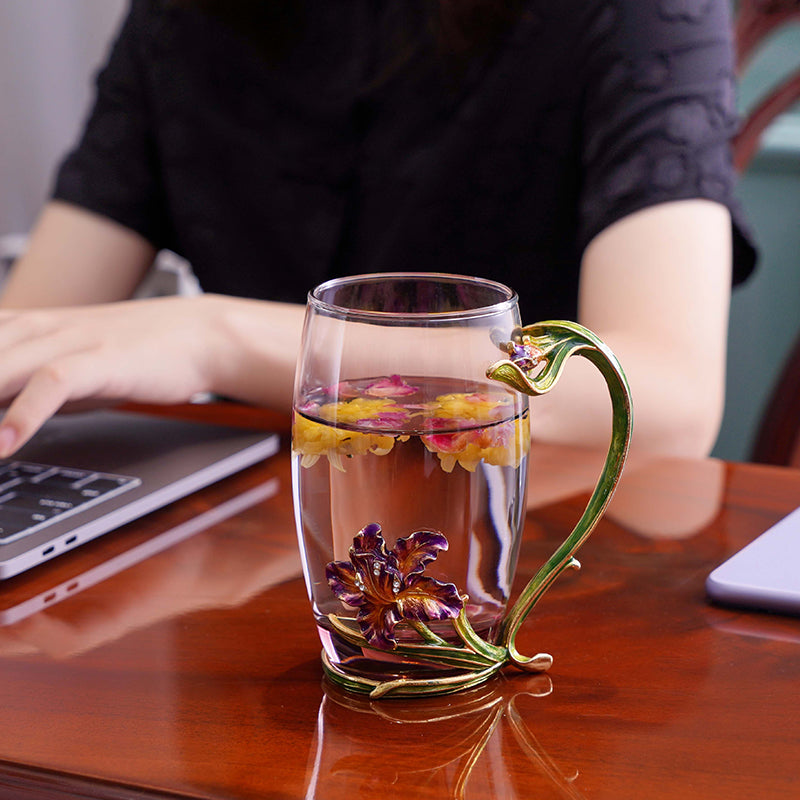 Meadow Bloom Glass Tea Cup