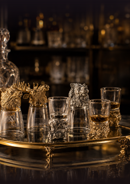 Silver Lion Shot Glass