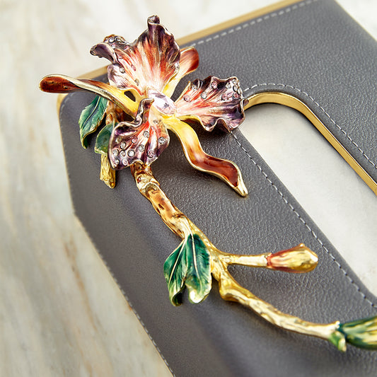 Charcoal Serenity Orchid Tissue Box