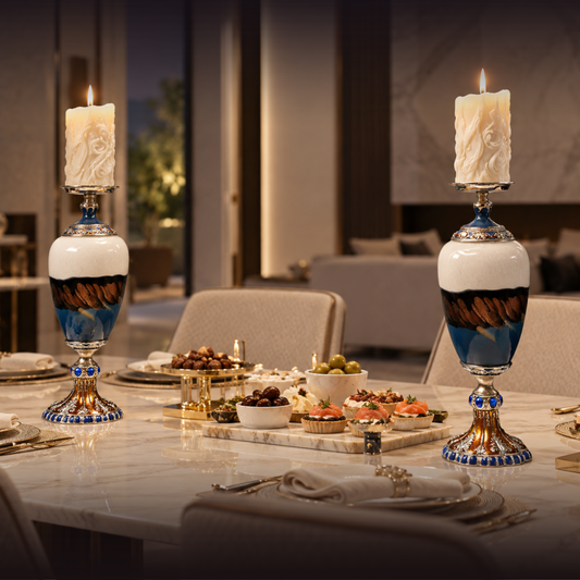 The "Cobalt" Abstract Art Candlestick Holder