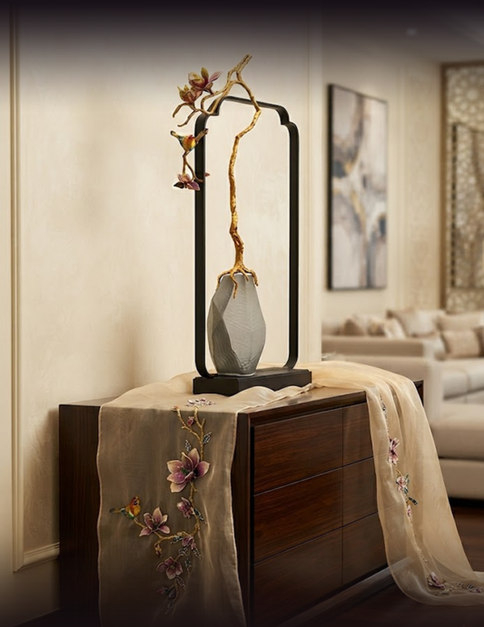 Zen Harmony Framed Songbird Sculpture