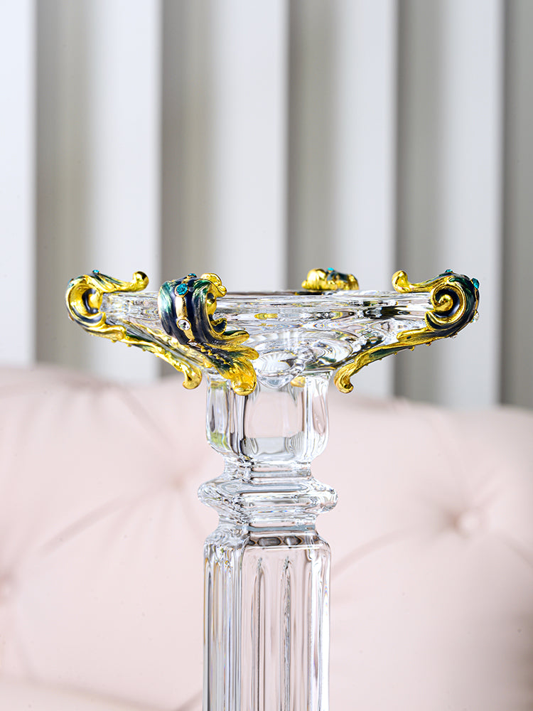 زوج من الشمعدانات الباروكية الزرقاء الإمبراطورية