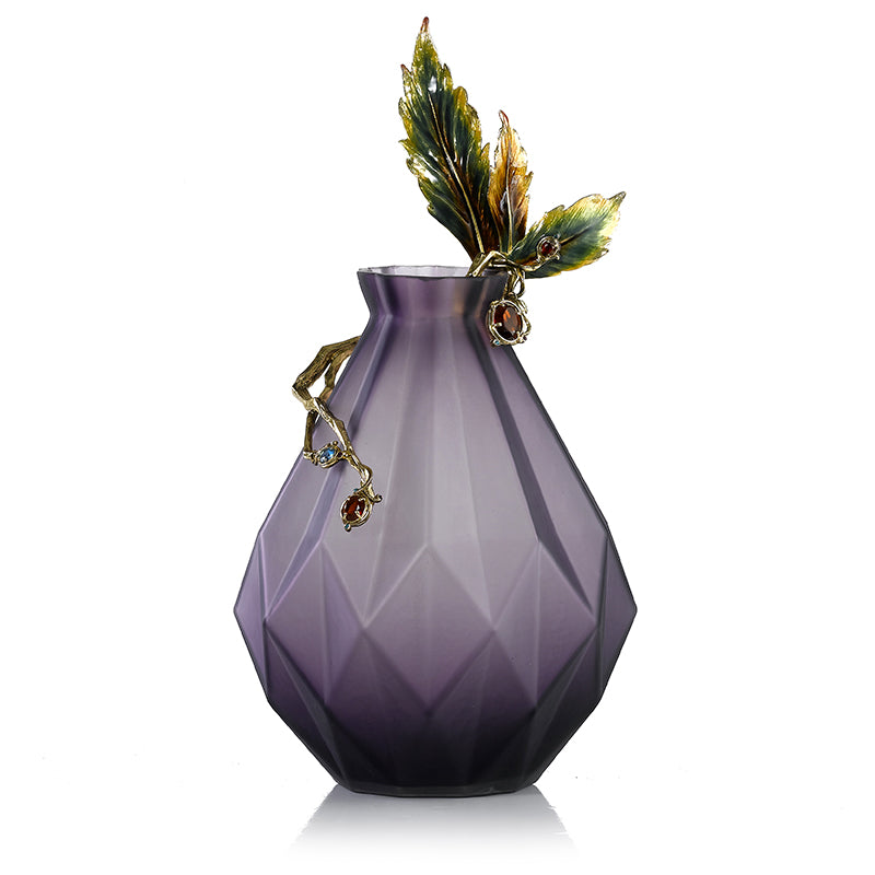 Amethyst Prism Glass Vase