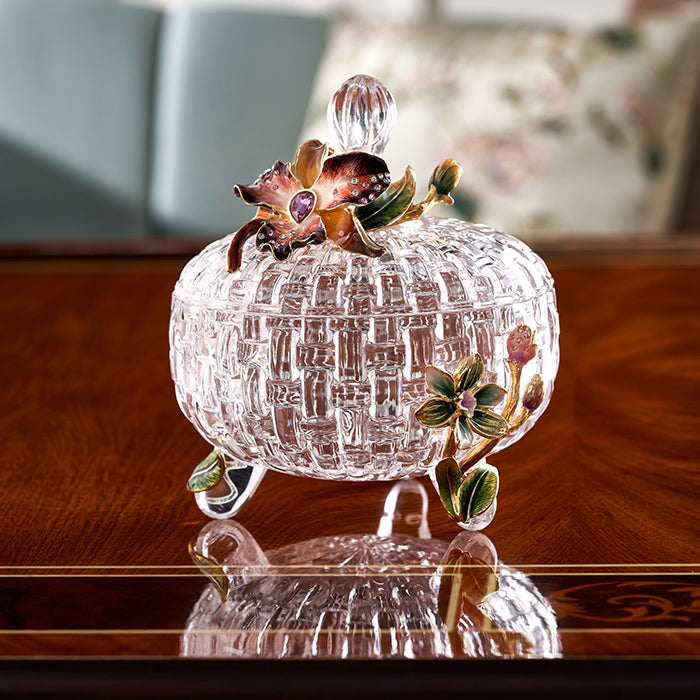 Amethyst Orchid Woven Glass Jar
