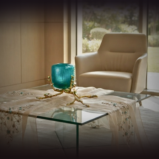Emerald Sanctuary "Golden Root" Pedestal Vase
