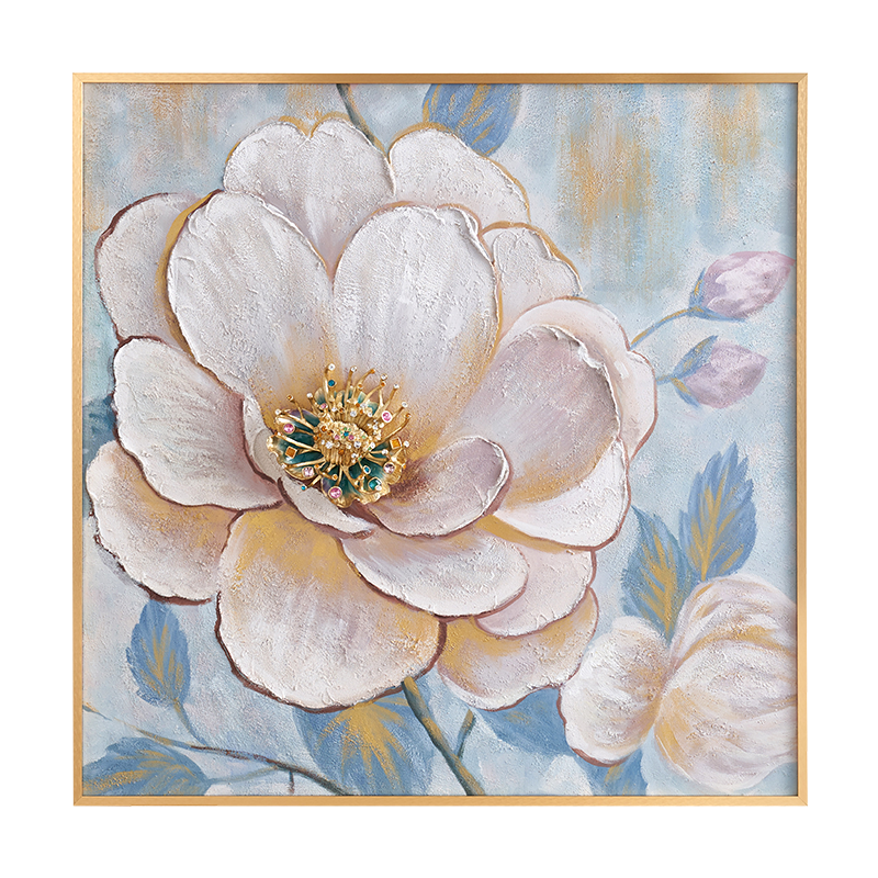 Celestial Bloom "Jeweled Petals" Canvas Art