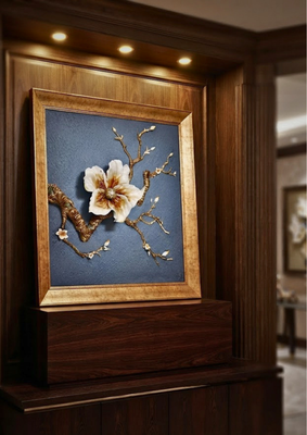لوحة جدارية ثلاثية الأبعاد مزخرفة بنقش "الزهرة الذهبية"