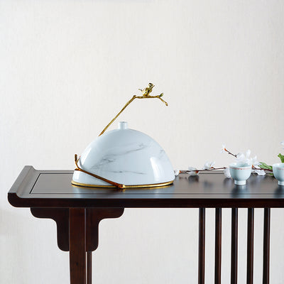 The "Zenith" Marble & Gold Sculptural Vase