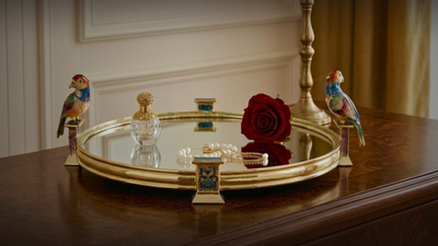 Sapphire Perch Mirrored Tray