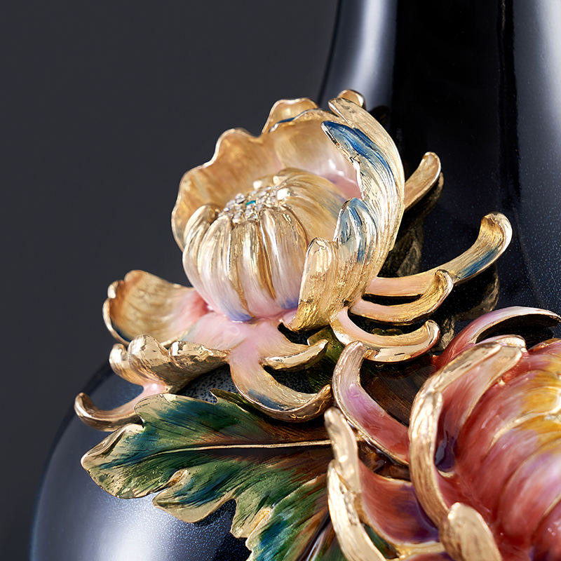 The "Celestial" Bloom Enamel Vase