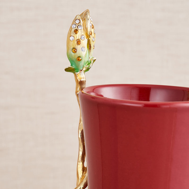 The "Rubino" Gilded Peony Vase
