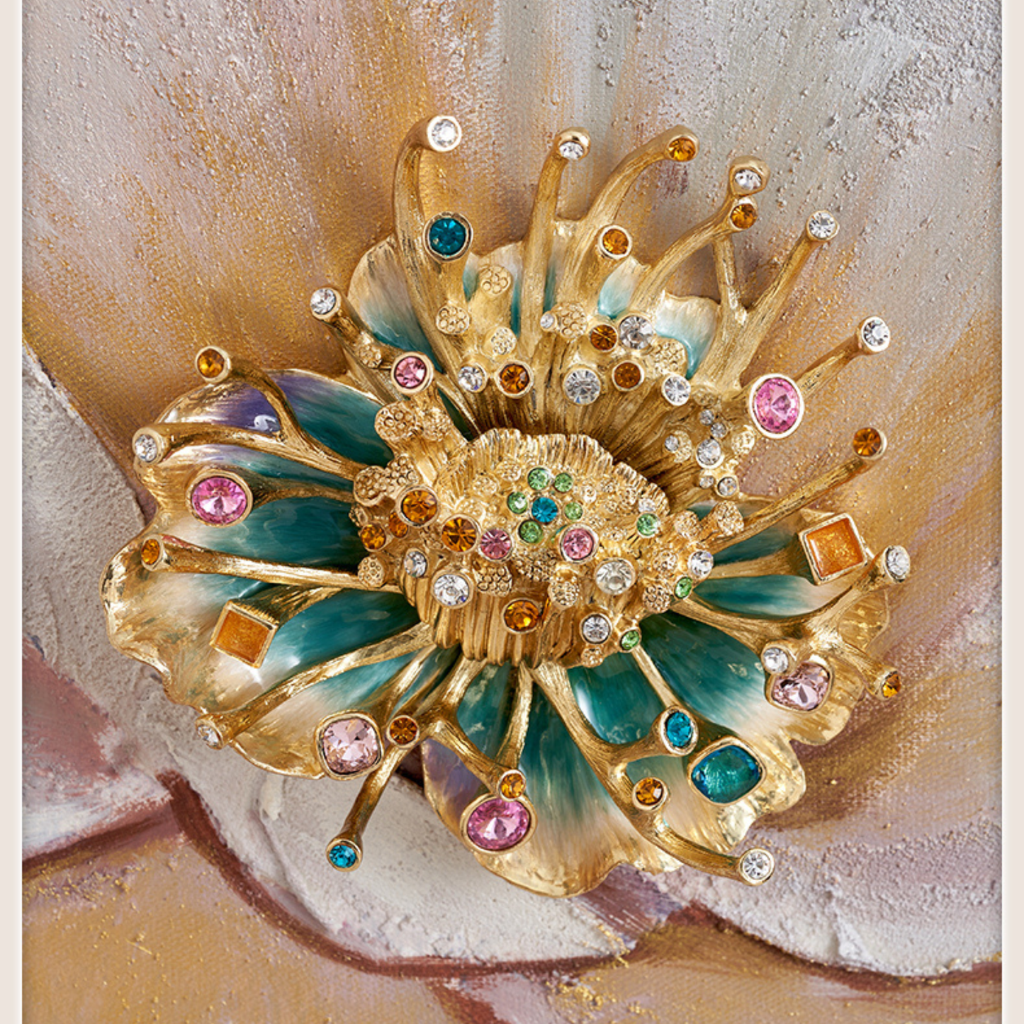 Celestial Bloom "Jeweled Petals" Canvas Art